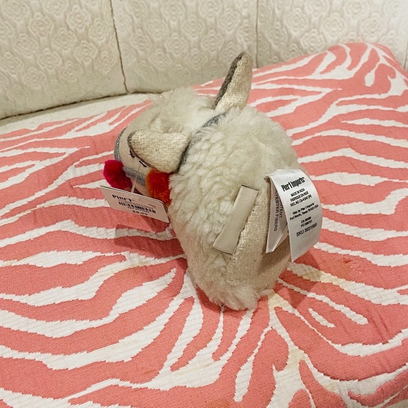 NWT Pier 1 Llama Head Decor/Ornament with Faux Shearling - Picture 6 of 8